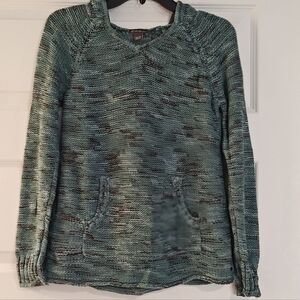 Eddie Bauer XS Hooded Pullover Sweater | Earth Tones | Front Pocket